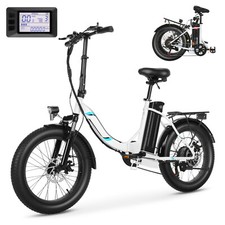 Electric Bike 20" Fat Tire Folding EBike 500W 48V City Commuting Bicycle 20mph: 