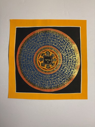 Tibetan Buddhist Mandala Meditation Print Mantra Wheel Wall Art Thangka
