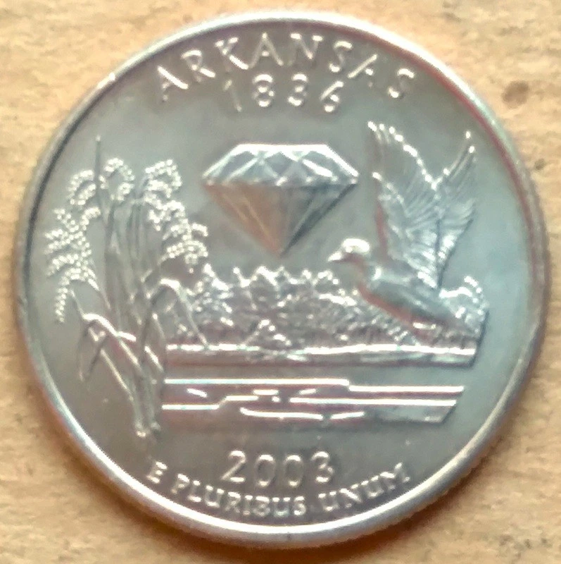 2003P Arkansas State Quarter Rare Rim Cud Die Break Mint Error Coin - Image 3 of 3