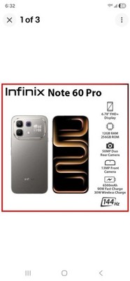 Infinix Note 60 Pro 5G , 8g, 256 Gb