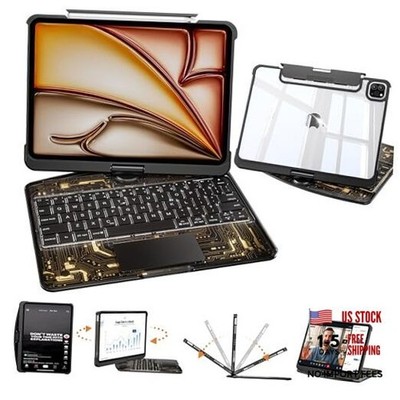 Transparent Keyboard Case Air 13'' (M4/M3/M2)/ Pro12.9'' (3-6 Gen) Clear Black