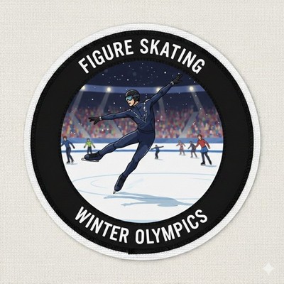 3'' Olympische Wintersport Eiskunstlauf Patch Abzeichen Patches Abzeichen