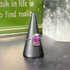 Adjustable Sugilite Crystal 925 Sterling Silver Ring 💜 Genuine - Crystals - UK