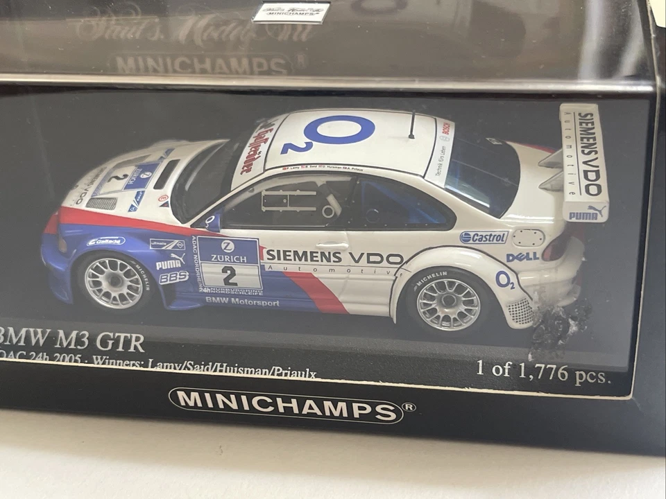Modelo de coche BMW M3 GTR ADAC 2005 diecast Priaulx Lamy Minichamps 400 052302 1:43 Foto 3 de 4
