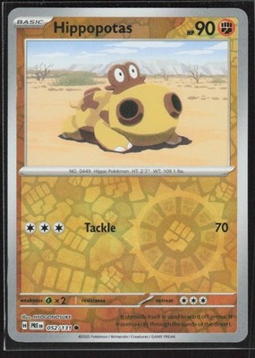 2025 Scarlet & Violet Series - Prismatic Evolutions Hippopotas Common #52