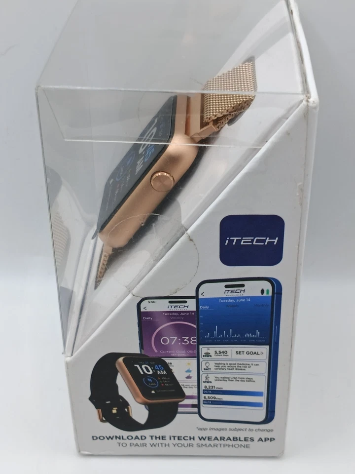 iTech Fusion 3 Smartwatch Gold Mesh Band – Heart Rate, GPS, Sleep, Notifications - Image 3 of 4