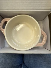 Staub Mini Cocotte SET of 2 Light Pink Ceramic Baking Dish .25 Qt New in Box!