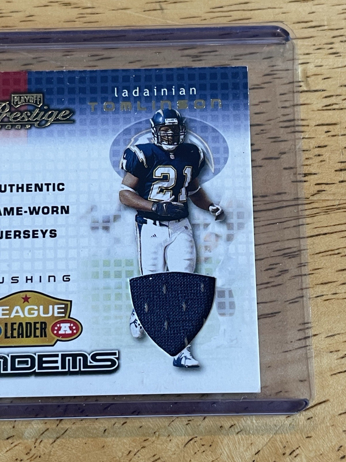 2002 Playoff Prestige #LL11 Tomlinson /Davis League Leader Tandem Duo Patch /250 view 2