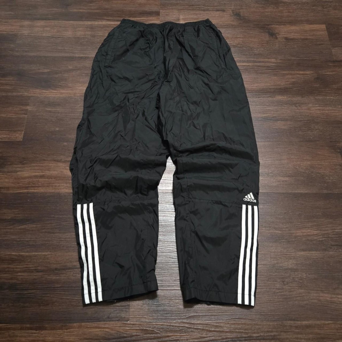 Vintage 90s Adidas Tear Away Trackpants Mens XL Black Striped