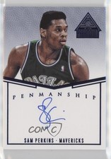 2014-15 Panini Paramount Penmanship Blue 12/25 Sam Perkins #P-SP Auto 2u3