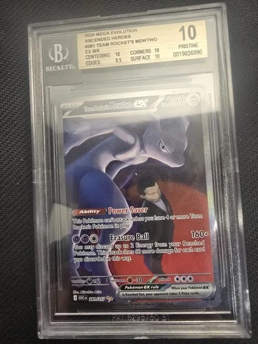 BGS 10 Team Rocket's Mewtwo ex 281/217 SIR Ascended Hero’s Beckett 10
