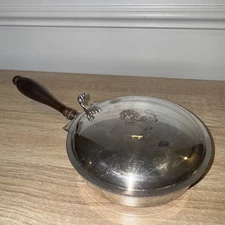 Marshall Fields & Company Silent Butler Crumb Catcher Ashtray Chrome Wood Handle