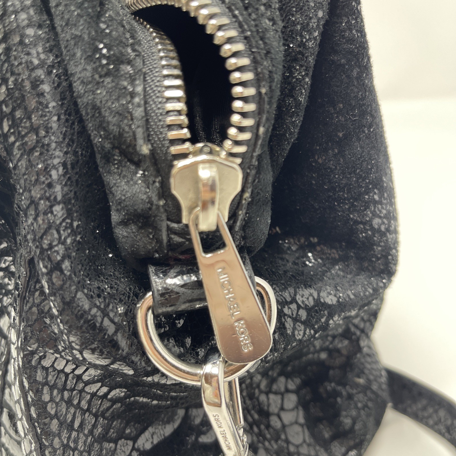 Michael Kors Black Python Snakeskin Embossed Leat… - image 10