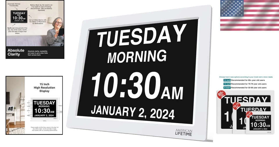 Large Digital Dementia Clock for Seniors - Image 2 of 4