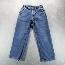 Carhartt Jeans Mens 34x32 Blue FR Carpenter Relaxed Straight Workwear Mid Rise