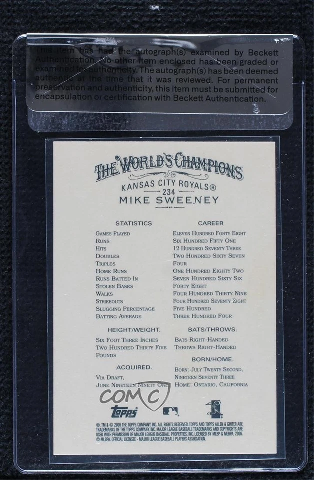 BAS 2007 Topps Allen & Ginter's Joe Crede #234 Sello de Autenticidad Automático Foto 2 de 2