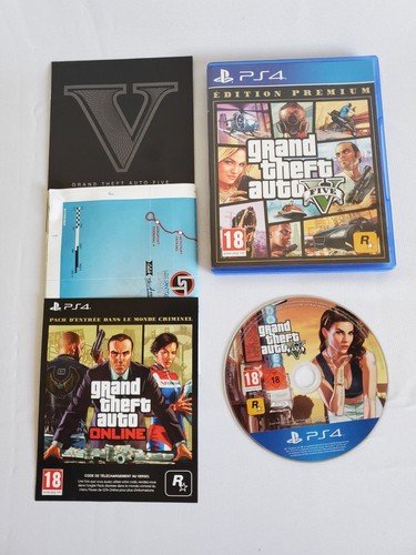 Jeu PS4 Grand Theft Auto V GTA 5 Édition Premium + Carte papier complet TBE PAL