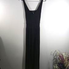 Forever 21 Womens Long Maxi Black Dress with Open Back Size Med