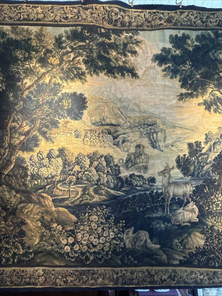 Dusky Verdure Tapestry Reproduction on Natural Cotton-Linen Canvas RE559830 - Image 3 of 4