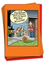 12 Funny Halloween Cards w/ Envelopes (1 Design, 12 Each)  - Text Or Treat