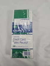 Tops 38538 3 Part Credit Card Sales Receipt 7 7/8" x 3 1/4" 100 Set NIP