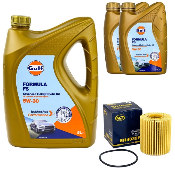 MotoröL Set Gulf Formula FS 5W-30 7 Liter + ÖLfilter FüR Lexus GS-image