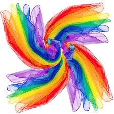 Juggling Scarves Kids Play 24 Pcs Dance Music Colorful Silk Rhythm Band Scarf