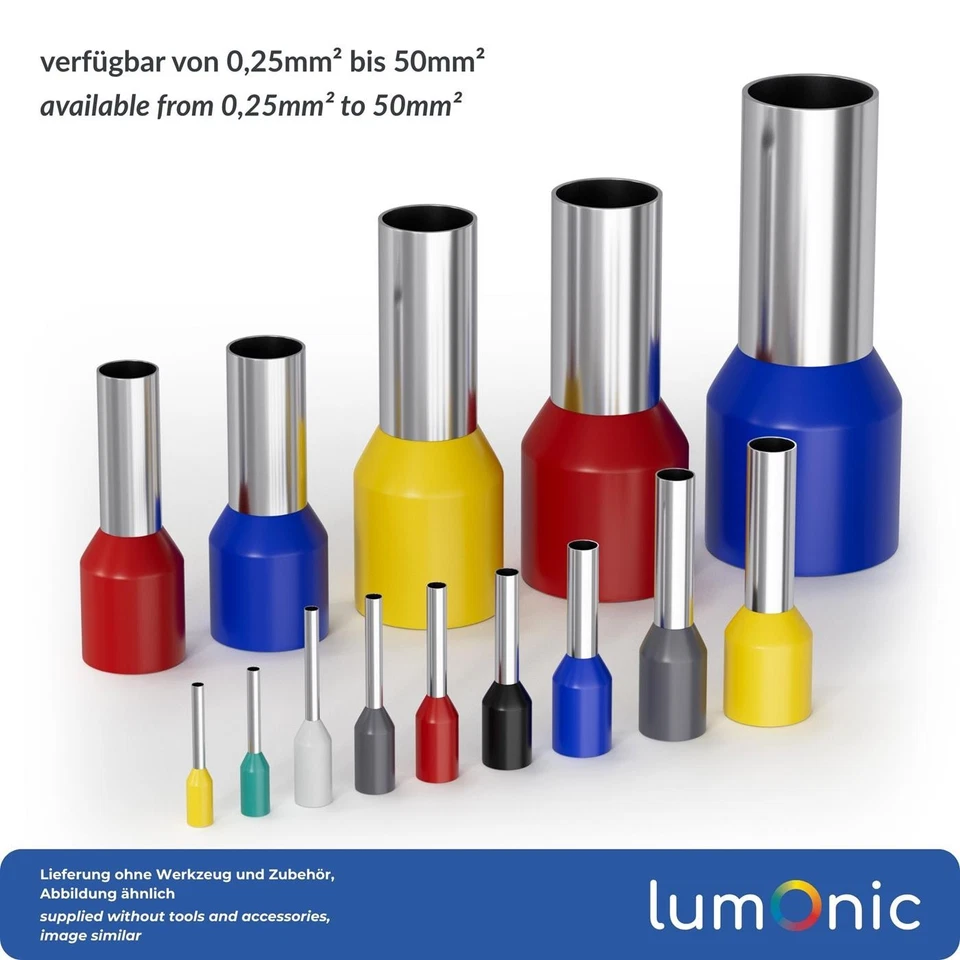 100x Aderendhülse isoliert 1mm² Rot Kupfer verzinnt 1,4x8mm Hülse - Bild 3 von 4