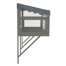 Cat Window Enclosure Including Wooden Cat Perch Expandable Cat House Secure Pet