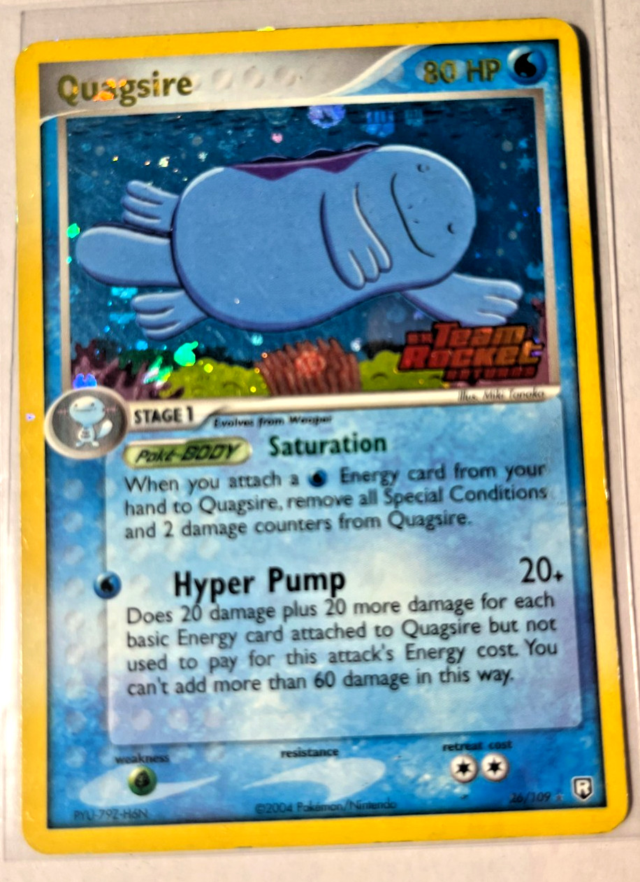 POKEMON TEAM ROCKET RETURNS QUAGSIRE 26/109 REVERSE HOLO RARE CARD LIGHT PLAY