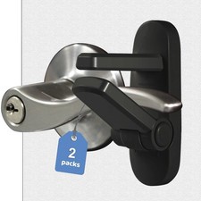 Childproof Door Lever Lock Baby Safety Locks Lock, 2-Pack, Black
