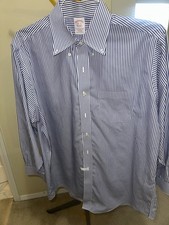 Brooks Brothers Madison Dress Shirt Mens 16.5-32 Striped Button Up Supima Cotton