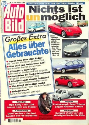 1) Auto Bild 42/1995 - Opel Vectra B Kaufberatung  - Hyundai Lantra GLS 1.6i mit