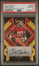 2021 Panini Select Signatures Jerry Rice #SIP-JRI Gold Prizm Auto 7/10 PSA 10