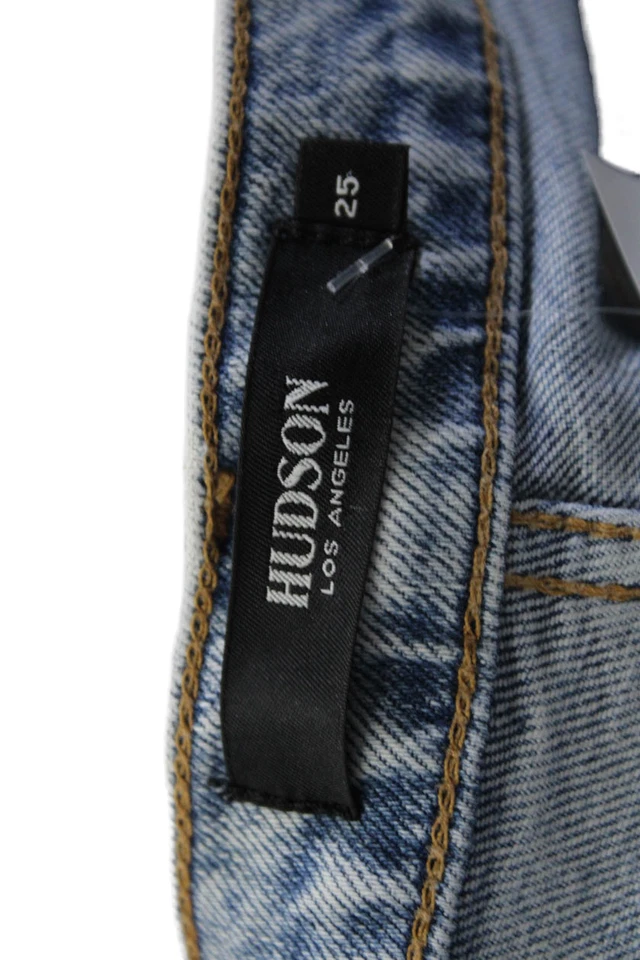 Pantalones de mezclilla Hudson para mujer de algodón Remi rectos recortados con flecos dobladillo azul talla 25 EUR Foto 4 de 4