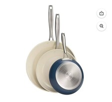 Sartenes Tramontina forjadas en frío de 8" 10" y 12" con interior de cerámica (azul/crema) nuevas