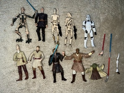 Star Wars Lot 10 Figures Episodes 2-3 Obi-Wan Anakin Grievous Dooku  2001-2005