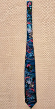 Vintage1980's Blue Silk Necktie by D Cravette Computer Lingo Made in the USA
