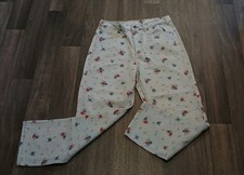 Wrangler Billabong Jeans Womens White Denim Floral Western High Rise UK Size 28W