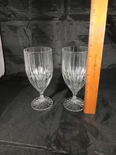 SET OF 2 MIKASA CRYSTAL PARK LANE FOOTED ICED TEA GLASSES BEVERAGE GLASS Vngt