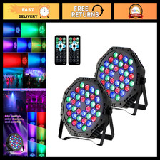 36 LED Stage Lights, DMX Controlled DJ Party Lights with Remote - 2-Pack