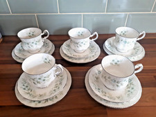 5 x Paragon Debutante Bone China Cup, Saucer, Side Plate Set - VGC