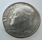 1962 Denver Mint USA Roosevelt One Dime 10c 90% Silver Coin Mint D A29