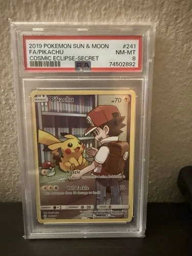 New ListingPSA 8(OC) 2019 Pokémon Sun & Moon FA/ Pikachu Cosmic Eclipse - Secret #241 NM-MT