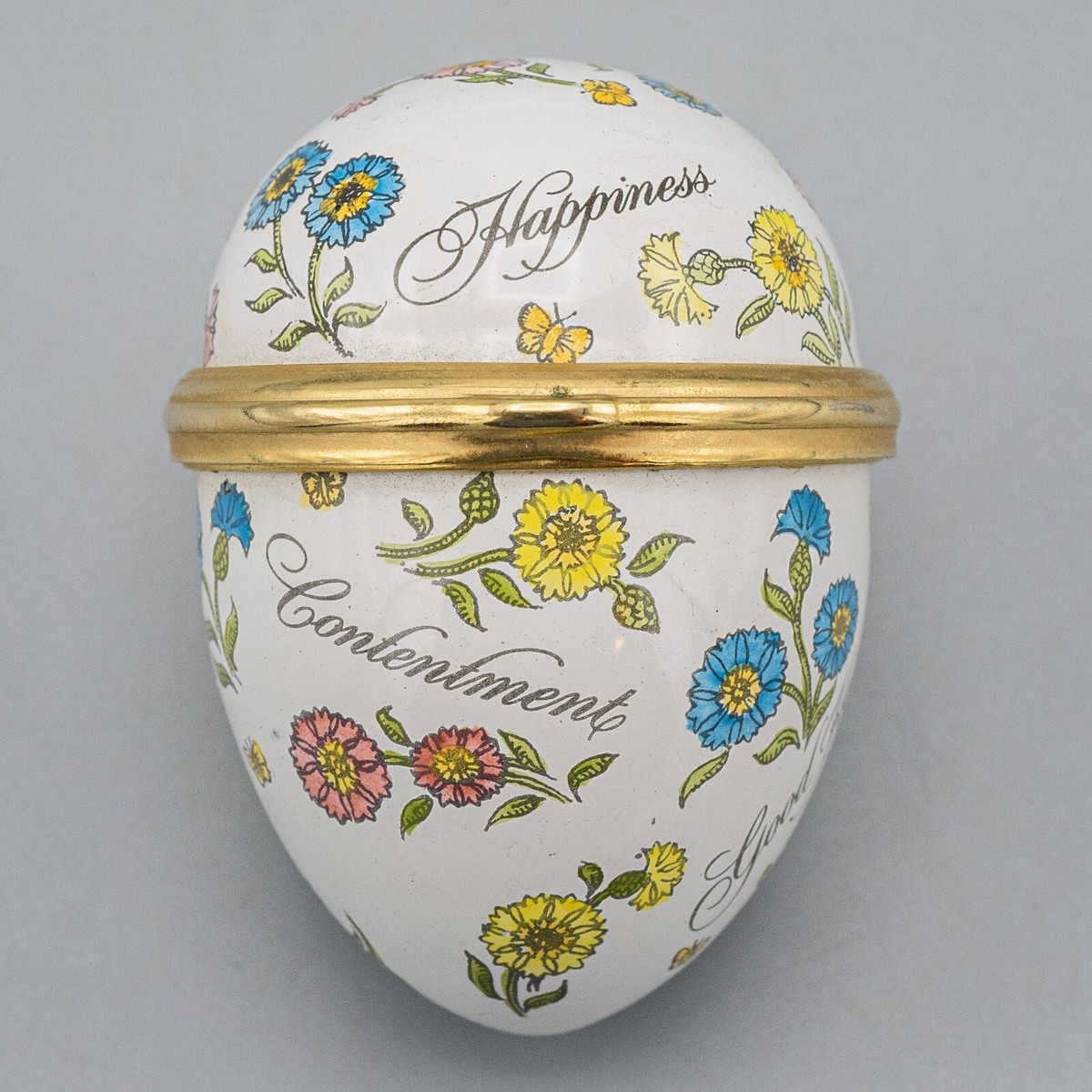 Halcyon Days Bilston & Battersea Enamels Trinket Box Egg