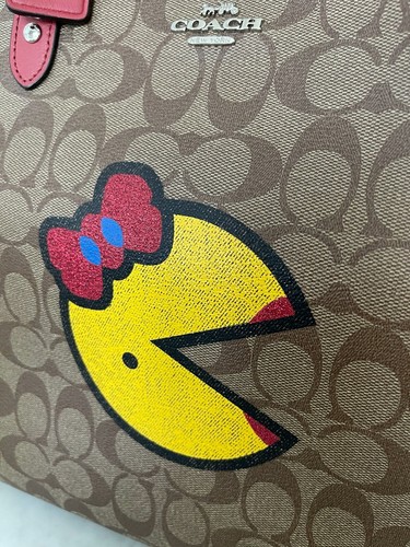 NWT Coach Ms. PAC-MAN Reversible Tote and Key Chain - Picture 5 of 8