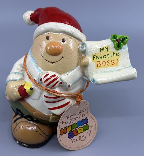 Vintage 1981 Enesco Human Bean "My Favorite Boss!" Christmas Figurine - Picture 2 of 12