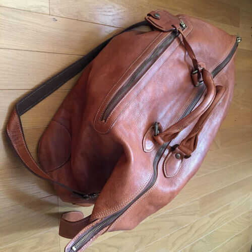 Porter Caster Unisex Leather Boston Bag Brown Nylon Porter Caster Unisex Leather Boston Bag Brown Nylon