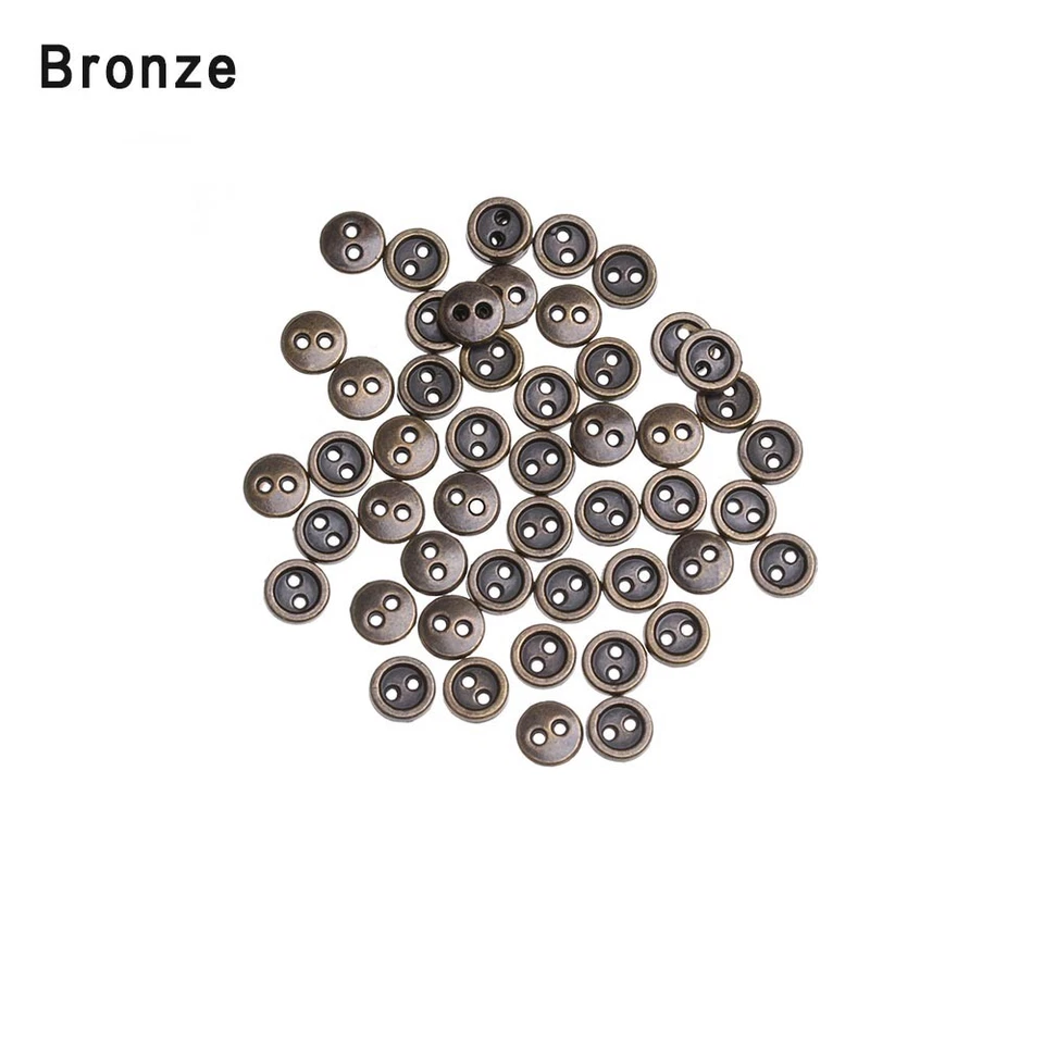 50pcs/lot Handmade DIY Doll Clothes Mini Metal Buttons Round Buttons - Image 3 of 4