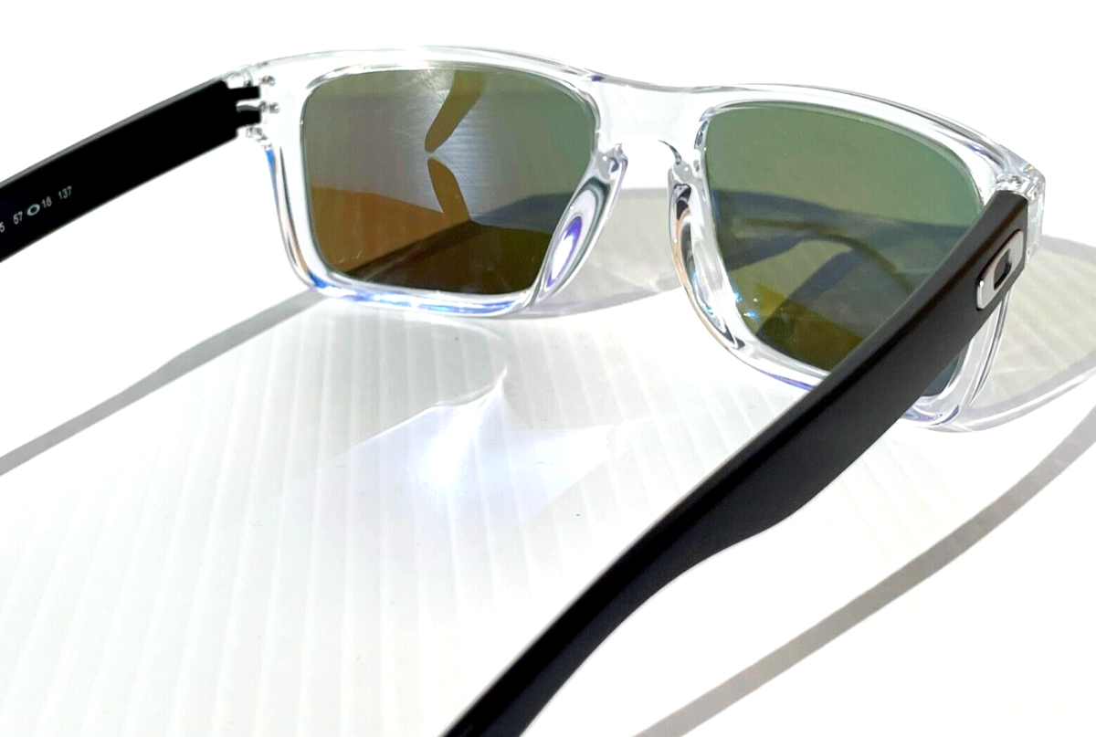 Oakley Holbrook クリアフレーム サングラス NEW Oakley HOLBROOK Shiny Clear w POLARIZED Galaxy Black Lens